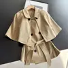 Conjunto de Dos Piezas de Capa y Chaleco Retro 2026, Chaqueta Cortavientos Estilo Chaleco Adelgazante Venta al por Mayor N6BW6726
