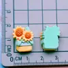 Mini Oso Valla Cesta de Flores Maceta Cámara Uñas Postizas Pasador para el Cabello Goma Elástica Pinza de Garra Pegamento en Crema Accesorios de Resina