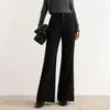 Elegantes pantalones de pierna ancha acampanados de cintura alta para mujer, nuevo estilo de otoño, adelgazantes, versátiles, pantalones casuales de campana fluidos