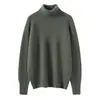 Novo Suéter de Cashmere Outono e Inverno 2025 Feminino 100% Cashmere Puro Gola Alta Manga Longa Suéter Grosso Simples Cor Pura Top Quente