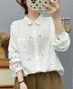 Cardigan de punto de doble capa para mujer con bordado de corazón colorido de manga larga, novedad Otoño 2025, venta al por mayor