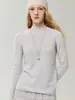 100% cachemir puro, nueva colección otoño/invierno, jersey ligero y lujoso de manga larga con cuello ligeramente alto enrollado, corte casual y holgado, y efecto adelgazante