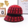 Sombrero de punto de ala ancha con pelo de conejo para otoño e invierno, sombrero de lana cálido con forro polar para mujeres de mediana edad, ancianas y abuelas