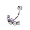 Venta al por mayor de fábrica explosiones transfronterizas clavo de ombligo rosca interna alto europeo y americano circón multicolor anillo de ombligo joyería para perforación personalización