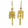 Método antiguo paso seda dorada borla de loto crudo aretes para mujer 2024 nuevos aretes ligeros de lujo elegantes exquisitos que combinan con todo