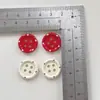 Nuevo Punto de Goteo Rojo Blanco Roto Botones Redondos Materiales Hechos a Mano DIY Accesorios de Ropa Botones Funda de Teléfono Móvil Flores para Zapatos
