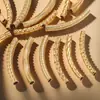 Acessórios de joias em aço inoxidável cor dourada 18k acessórios de joias que retêm a cor DIY feito à mão colar manga curva atacado