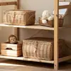 Cesta de Almacenamiento de Ratán Personalizada con Tapa, Caja de Almacenamiento de Mimbre, Cesta Organizadora de Gran Capacidad para Ropa y Juguetes del Hogar