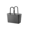 Cesta de almacenamiento de compras de moda para salir, cesta portátil de gran capacidad para el hogar, cesta de picnic de plástico con resorte para salidas.