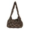 2023 outono e inverno moda casual grande bolsa de pelúcia ombro nas axilas bolsa simples cor de contraste bolsa de ombro portátil xadrez bolsa feminina