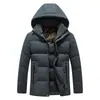 Recomendação principal de inverno jaqueta acolchoada de algodão com capuz removível para homens, espessada com acolchoamento de algodão preto e dourado de grafeno, para pais de meia-idade e idosos