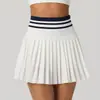 Nueva falda plisada de tenis de cintura alta para otoño e invierno para mujer, minifalda deportiva de bádminton con bolsillos, falda falsa de dos piezas anti-exposición
