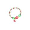 Pulsera de regalo de Navidad con cordón elástico y cuentas de colores, ideal como regalo de Navidad, con campana para árbol de Navidad de Papá Noel.