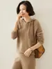 Nova Camisa de Base de Tricô de Caxemira Outono e Inverno para Mulheres Roupas de Trabalho Engrossadas Versátil Cor Pura Macia Aveludada Confortável Moletom Solto