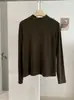 KEKEZOON nuevo de principios de otoño estilo coreano versátil cuello alto medio manga larga color liso capa interior camiseta 9158