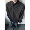 Sudadera retro americana a rayas con cuello en V cruzado para hombre, primavera y otoño, con cremallera diagonal, manga larga, adecuada como prenda interior o capa base para parejas