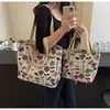 Bolso de Lona de Nicho Gran Capacidad Bolso de Hombro Único para Mujer Estudiante Bolsa de Almacenamiento Simple para Clase Viajes