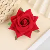 Flor artificial flor de rosa de flanela cabeça de flor rosa de ângulo de alta qualidade flor artificial acessórios para arranjo de flores flor DIY materiais de combinação feitos à mão