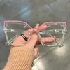 Nuevas Gafas Cuadradas Transfronterizas para Hombre, Tendencia de Moda Estilo Europeo y Americano, Artefacto para Mostrar el Rostro, Gafas Planas Pequeñas que Resaltan el Rostro con Protección Anti Luz Azul para Mujer