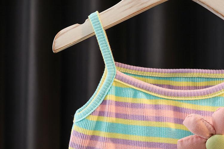 立体花吊带套装