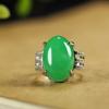 Anillo de jade malayo oro incrustado jade circón diseño creativo de nicho estilo ins anillo de moda versátil Múltiples Venta al por mayor