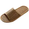 Sandalias para Mujer de Primavera y Verano Tejidas con Mimbre, Hierba, Bambú, para el Hogar, Interiores, Pareja, Suela Suave, Suelo Silencioso, Zapatillas de Lino, Venta al por Mayor
