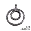 Colgante DIY de Plata Antigua de 43x35 mm y 6.5 g Anillo Doble Círculo con Patrón de Vid Imitación Colgante Geométrico Hueco