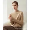 Suéter de gola alta 100% cashmere peça única sem costura liso cor sólida versátil slim-fit pullover malha de manga comprida