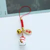 Guofeng texto bendición hueco gato de la suerte llavero colgante cordón para teléfono móvil adornos para bolso pequeño colgante para AirPod