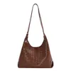 Bolso de cubo tejido retro para mujer 2026 nuevo modelo bolso de hombro de gran capacidad bolso para ir al trabajo bolso casual super popular bolso cruzado