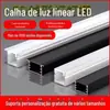 Perfil de Alumínio Linear Embutido para Armário Perfil de Alumínio Linear Embutido Tira de LED Perfil LED Montado na Superfície Canaleta