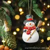 Popular Transfronterizo Acrílico 2D Gorro Navideño Muñeco de Nieve Lindo Colgante de Manualidades Decoración de Árbol de Navidad Colgante de Coche