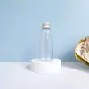 Garrafa Redonda Transparente de Ombro para Pet 100ml 120ml 500ml Garrafa Cosmética Tampa de Alumínio Garrafa Plástica Garrafa de Tônico