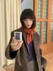 Bufanda Pequeña de Punto de Lana Pura Estilo Coreano de Alta Gama para Mujer, Protección Simple para el Cuello de Invierno, Bufanda Cálida para el Cuello, Prenda Exterior Decorativa, Moderna