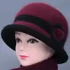 Gorro de Lana Grueso Cálido Anti-Frío para Mujer de Edad Media y Anciana Madre Abuela, Gorro de Punto con Ala Ancha Protección para Orejas