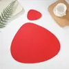 Set de Cuero de Punto Transfronterizo Gota de Agua + Posavasos Mantel para Mesa de Comedor Occidental Posavasos para Té Mantel Aislante Simple de Doble Cara Mantel para Comida Occidental