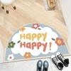 Tapete semicircular para piso Estilo Ins transfronterizo Tapete para puerta de entrada para Hogar Cocina Entrada Baño Tapete absorbente para pies Estilo Ins Terciopelo Cristal