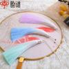 Franja Elegante com Borlas em Degradê de 12cm, Pingente de Leque Degradê, Borla Pequena para Pendurar Estilo Antigo de Seda de Gelo Prensada, Vertical e Lisa