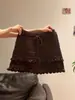 Falda de Punto Lisa con Volantes Estilo Coreano para Mujer, Nueva Falda Corta de Invierno y Otoño de Cintura Alta, Adelgazante, Línea A, de Varios Niveles