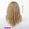 Pelucas Europeas y Americanas Cabello Afro Pequeño Rizado Encaje Frontal 13*4 Raya Media Cabello Largo Rizado Fibra Química Seda de Alta Temperatura Gorro de Cabeza Venta al por Mayor