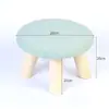 Banqueta Pequena de Madeira Maciça com Tecido Moda Criativa para Casa Sala de Estar Mesa de Centro Varanda Crianças Adultos Simples Baixa