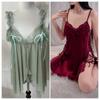 Pijama sexy para mujer estilo deseo puro encaje ropa interior seda de hielo emocional alto sentido tirantes camisón 2023 nueva ropa para el hogar