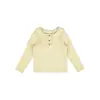 Ropa para niños Nuomi Wanzi, camiseta de manga larga para niñas de dos piezas simuladas con botón de hongo de colores, conjunto de otoño para niños, top con cuello de muñeca