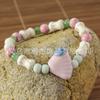 Jingdezhen Cerámica Vida Marina Vieira Pulsera Joyería Estilo Étnico Fresco Estudiante Lindo Pulsera de Cuentas Hecha a Mano