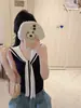 Camiseta Sexy Ajustada de Nuevo Estilo 2026 con Rayas de Bloques de Color, Sexy Cinta, Chaleco de Punto sin Mangas para Mujer, Ropa de Verano