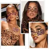 Pegatinas de Tatuaje con Estampado de Leopardo Europeas y Americanas Transfronterizas de Alta Gama Coloridas para la Cara Sexy Pegatinas Faciales Fiesta Fiesta Tatuajes Temporales