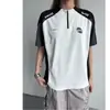 Camiseta de Manga Corta con Bloques de Color de Secado Rápido para Exteriores con Media Cremallera para Parejas Verano Holgada Running Deportes Entrenamiento Ciclismo Top Moderno