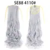 Coleta de Venta al por Mayor con Lazo Transfronterizo 22 Pulgadas 100g en Stock Peluca de Coleta Cabello Largo Rizado Big Wave con Mechas Flor de Pera