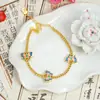 Pulsera de Oro Arena Vietnamita Retro con Cuentas Color Esmalte Mariposa para Mujer Lujo Ligero Sensación de Alta Gama Joyería para Mano Larga Duración Sin Decoloración