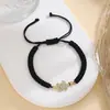 Pulsera para Mujer Ajustable Tejida a Mano con Nudo Plano Colgante de Mariposa Ojo Negro y Azul Diamante Producto Nuevo Transfronterizo